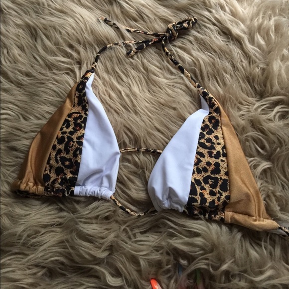 Colorblock cheetah print bikini top - Picture 1 of 1
